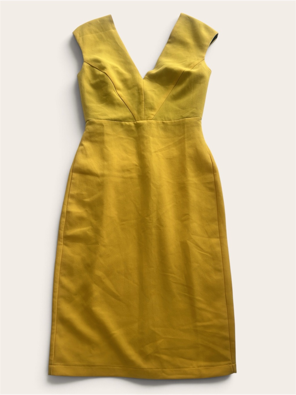 Ina V-Neck Midi Dress in Mustard